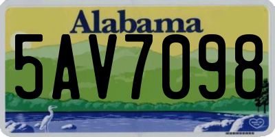 AL license plate 5AV7098
