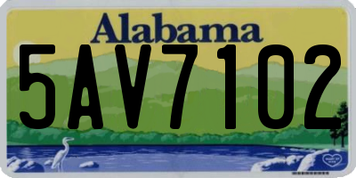AL license plate 5AV7102