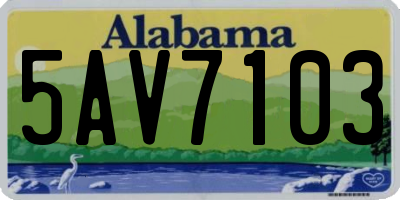 AL license plate 5AV7103