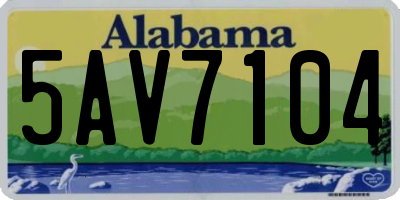 AL license plate 5AV7104