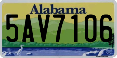 AL license plate 5AV7106