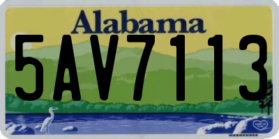 AL license plate 5AV7113