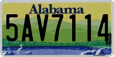 AL license plate 5AV7114