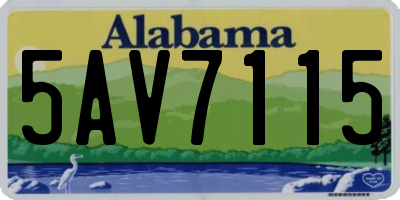 AL license plate 5AV7115