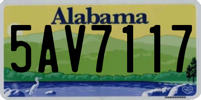 AL license plate 5AV7117