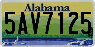 AL license plate 5AV7125