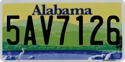 AL license plate 5AV7126