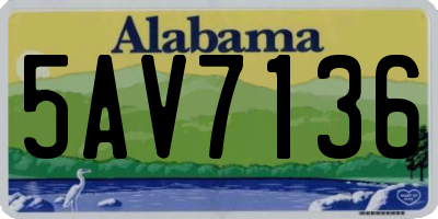 AL license plate 5AV7136
