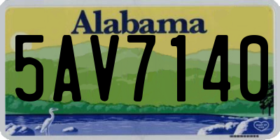 AL license plate 5AV7140