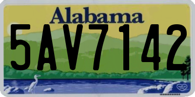 AL license plate 5AV7142