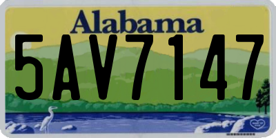 AL license plate 5AV7147