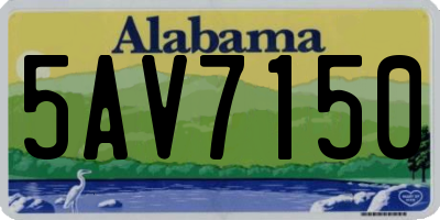 AL license plate 5AV7150