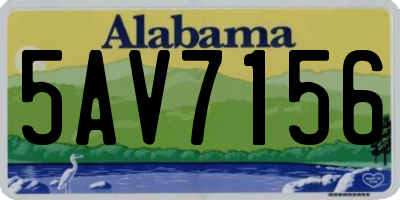 AL license plate 5AV7156