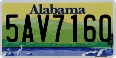 AL license plate 5AV7160