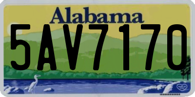 AL license plate 5AV7170