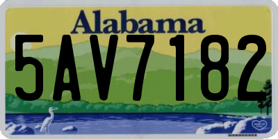 AL license plate 5AV7182