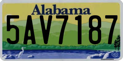 AL license plate 5AV7187