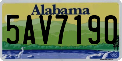 AL license plate 5AV7190