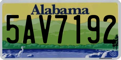 AL license plate 5AV7192