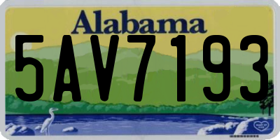 AL license plate 5AV7193