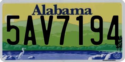 AL license plate 5AV7194