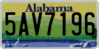 AL license plate 5AV7196