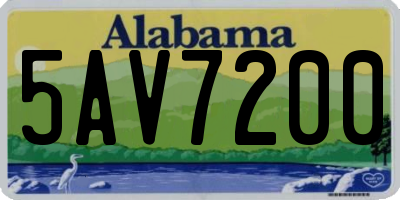 AL license plate 5AV7200