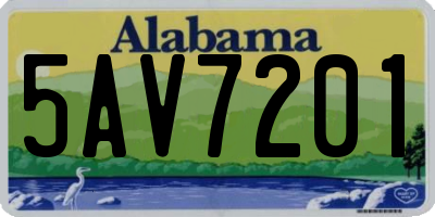 AL license plate 5AV7201