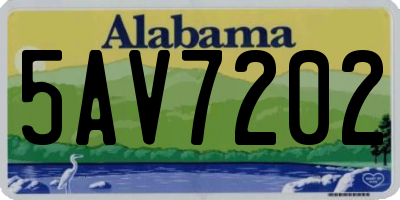 AL license plate 5AV7202