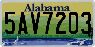 AL license plate 5AV7203