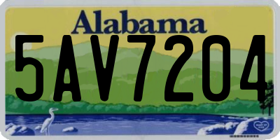 AL license plate 5AV7204