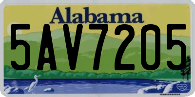 AL license plate 5AV7205
