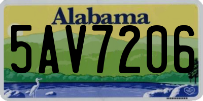 AL license plate 5AV7206