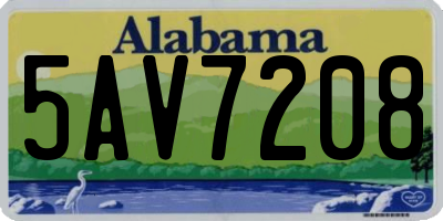 AL license plate 5AV7208