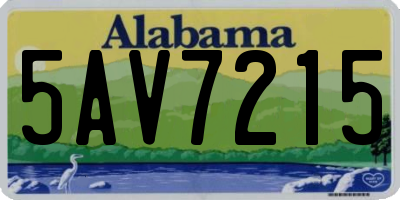 AL license plate 5AV7215