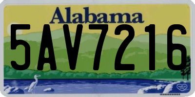 AL license plate 5AV7216