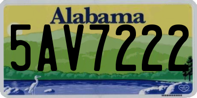AL license plate 5AV7222