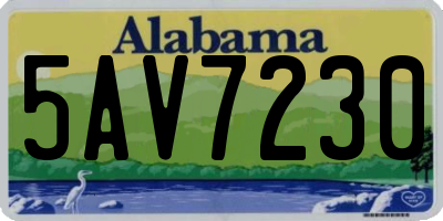 AL license plate 5AV7230