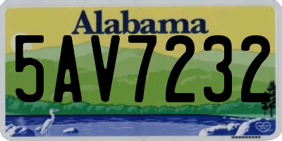 AL license plate 5AV7232
