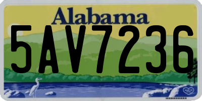 AL license plate 5AV7236