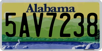 AL license plate 5AV7238