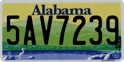 AL license plate 5AV7239