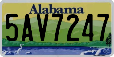 AL license plate 5AV7247