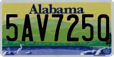 AL license plate 5AV7250
