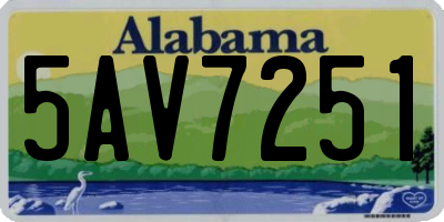 AL license plate 5AV7251