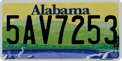 AL license plate 5AV7253