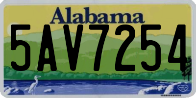 AL license plate 5AV7254
