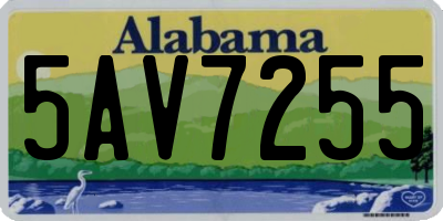AL license plate 5AV7255