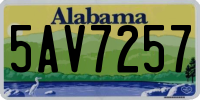 AL license plate 5AV7257