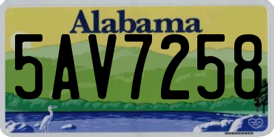 AL license plate 5AV7258
